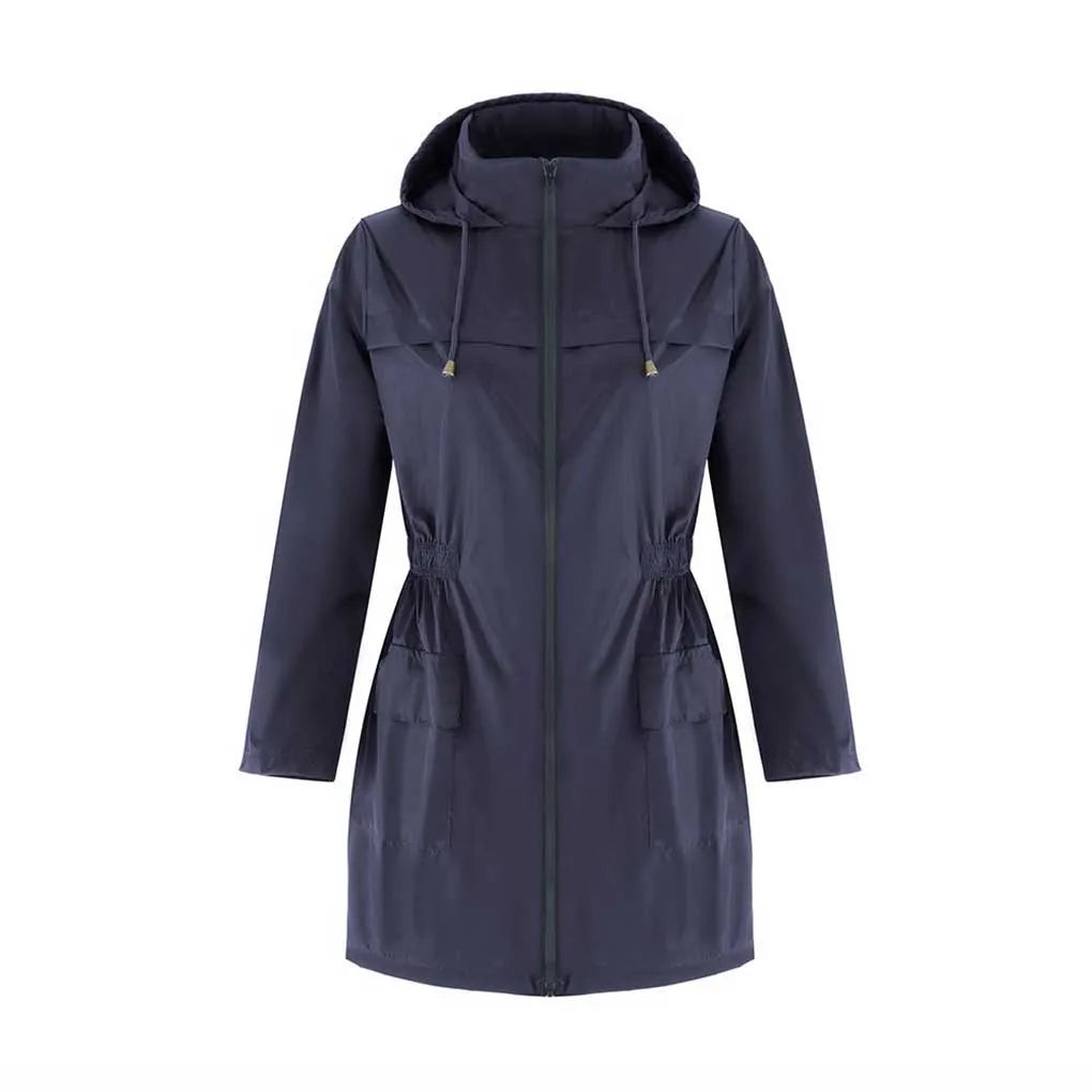 Women Sports Jacket Girls Outdoor Waterproof Windproof Coat Clothes, Black