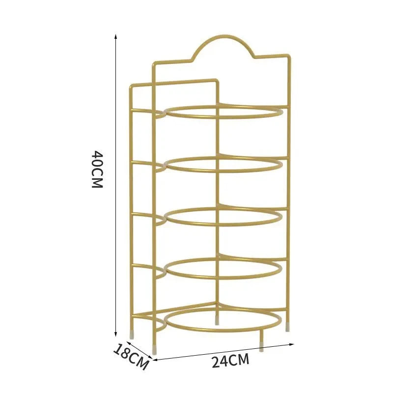 Kitchen Storage Shelf Multilayer Metal Shelves Wall-Mounted Dish Storage Rack Kitchen Table Top Organizer Preparation Dish Rack