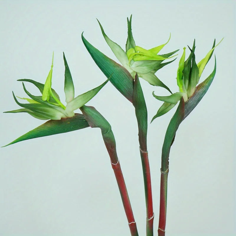 3pcs Artificial Bird Of Paradise Flowers/ Rubber Strelitzia 24.5'' Long Stem Flower Suitable For DIY Home Party Theme Decor