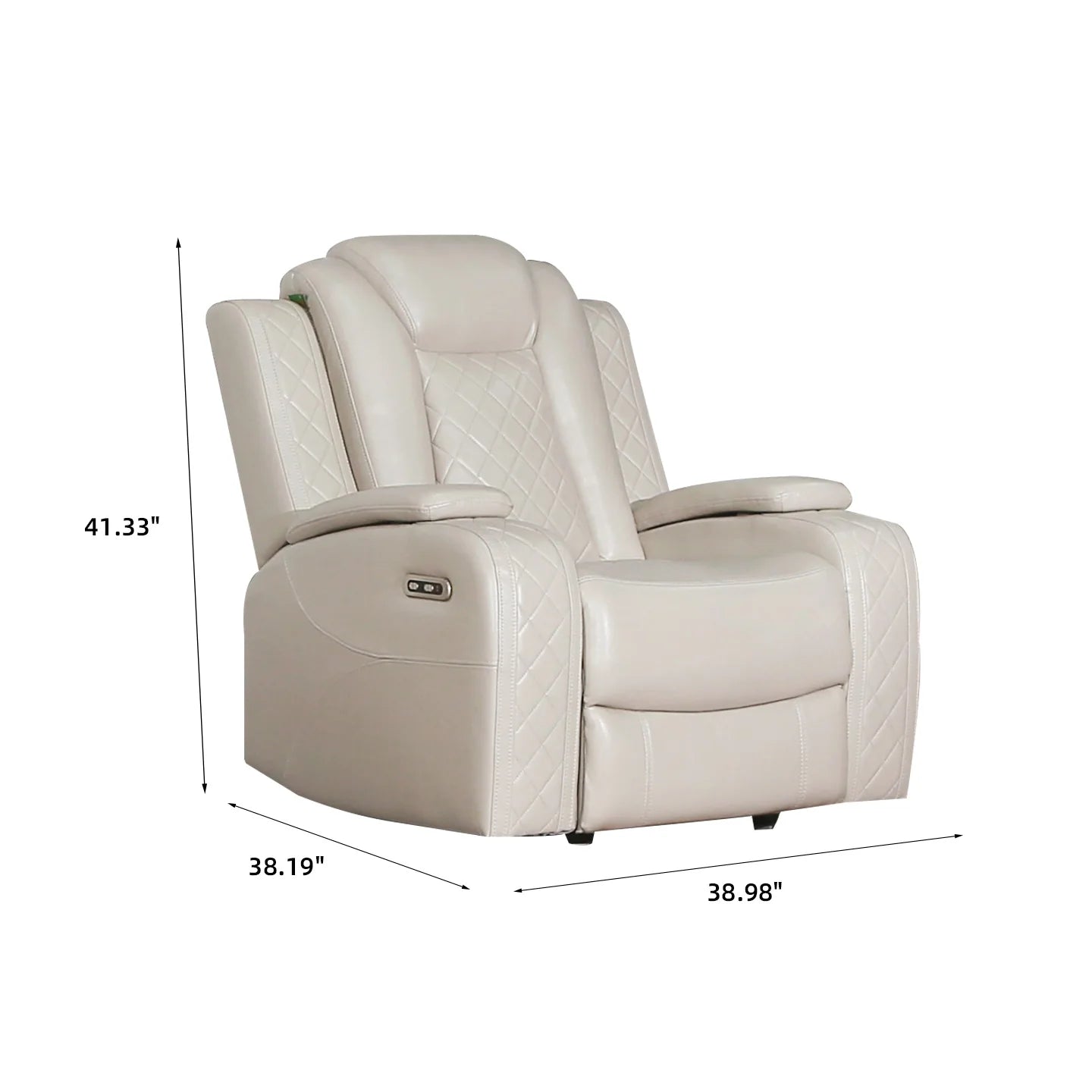 Power Reclining Sofa Couch with Wireless Charger/ 3 Seater Recliner/Reading Light Leather/ Bluetooth Speaker/ Theater Seating LED