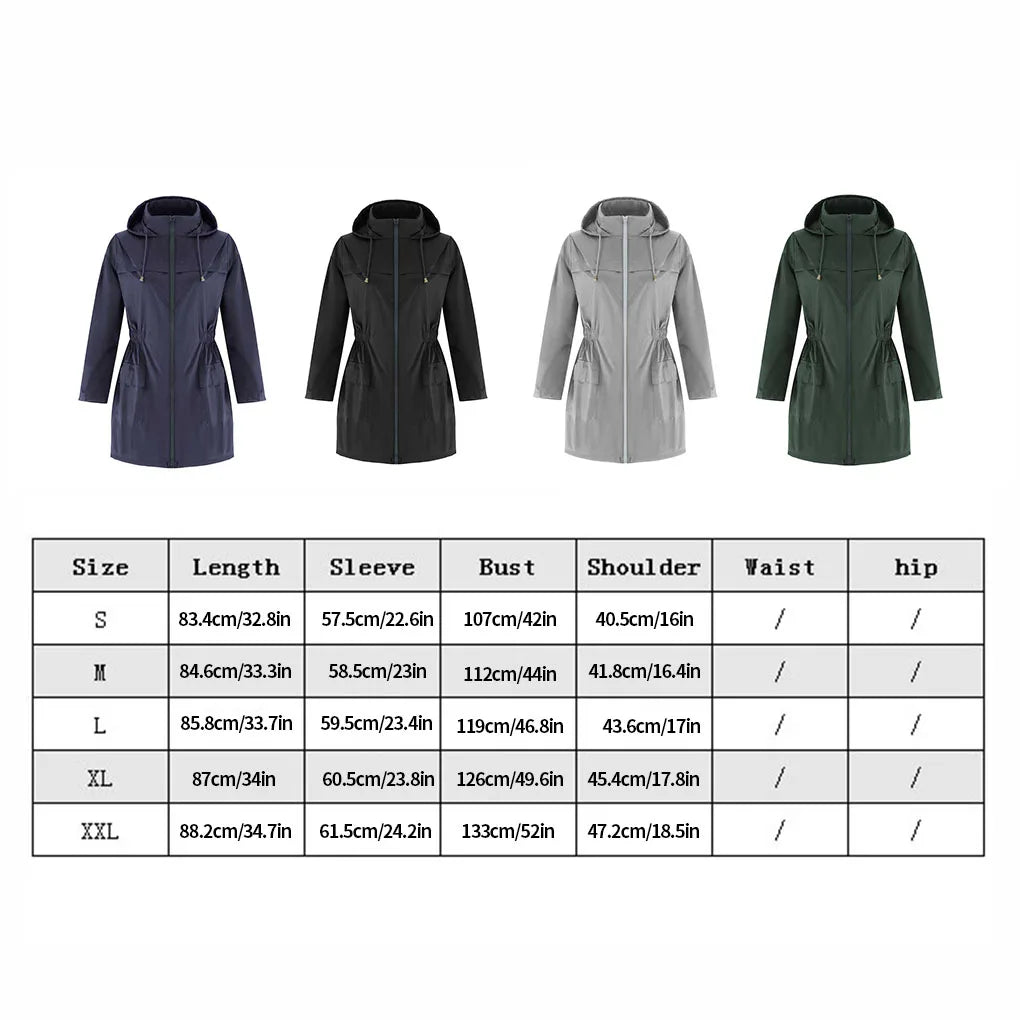 Women Sports Jacket Girls Outdoor Waterproof Windproof Coat Clothes, Black