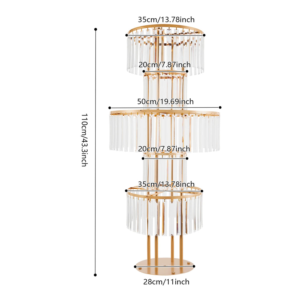 2 Pcs 5-tier Flower Stand, 11.02- 22.05 Lbs Load for Wedding, Birthday Party, Celebration, Home Decoration, Buffet