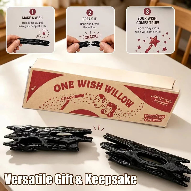 1Pcs Wish Willow Stick with Box, 3D Printed Wishing Willow Wish-Making Snap Stick, Breakable Magic Lucky Charm for Spiritual Uses