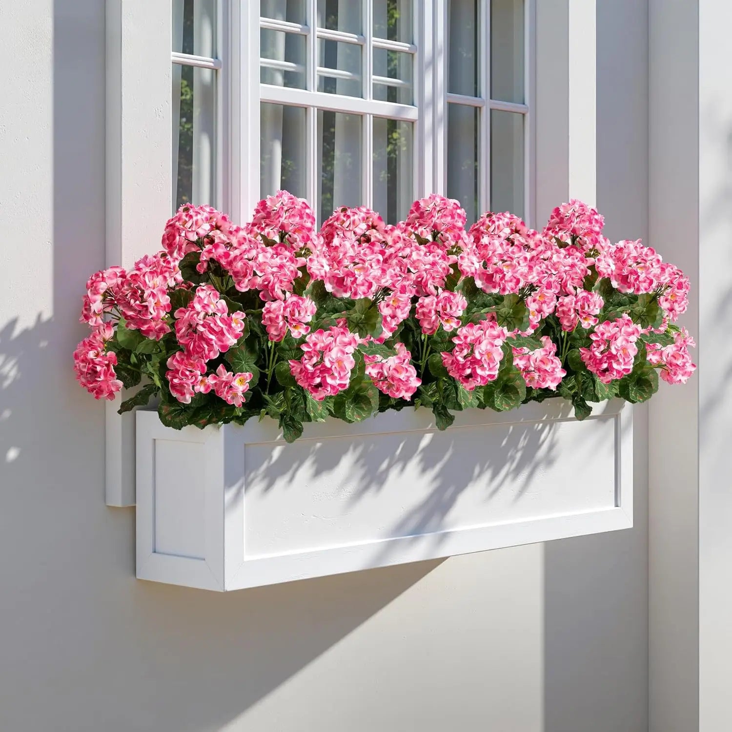 Artificial Geranium Flowers for Outdoors 19.6" Geraniums Artificial Flowers Realistic Faux Geraniums for Outdoor Planter