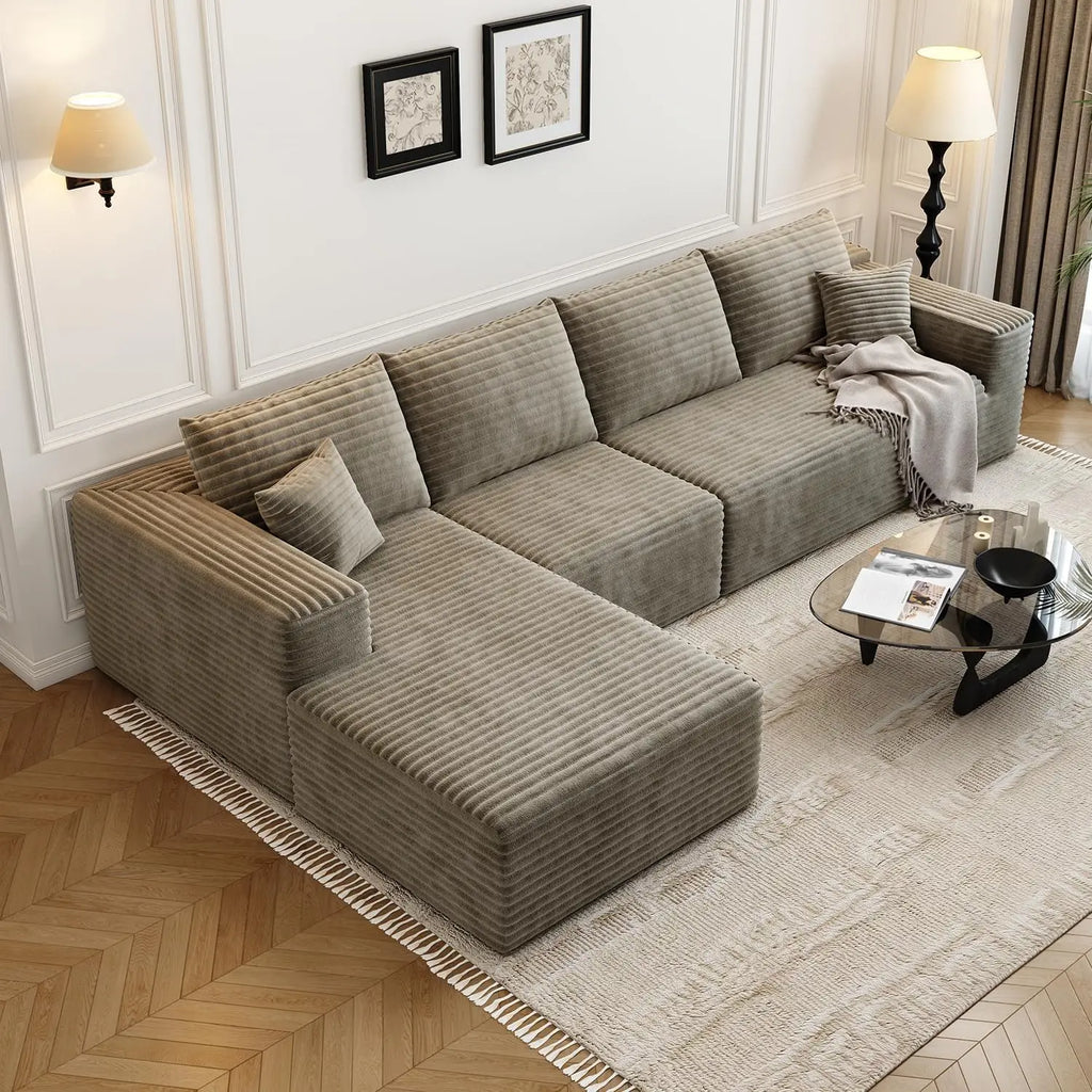 Cloud Modular Sectional Sofa Couch with L-Shape Chaise, Upholstered Couches for Living Room/ Bedroom
