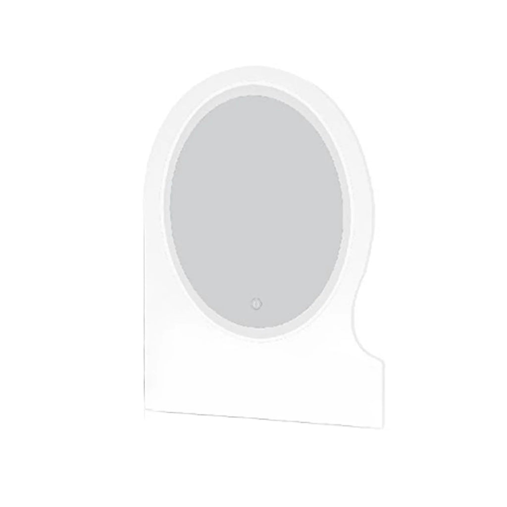 Modern Makeup Vanity Table with Mirror & Lights, Extra Storage Shelves, 4-Drawer Dressing Table, Cosmetic Desk with Organizer
