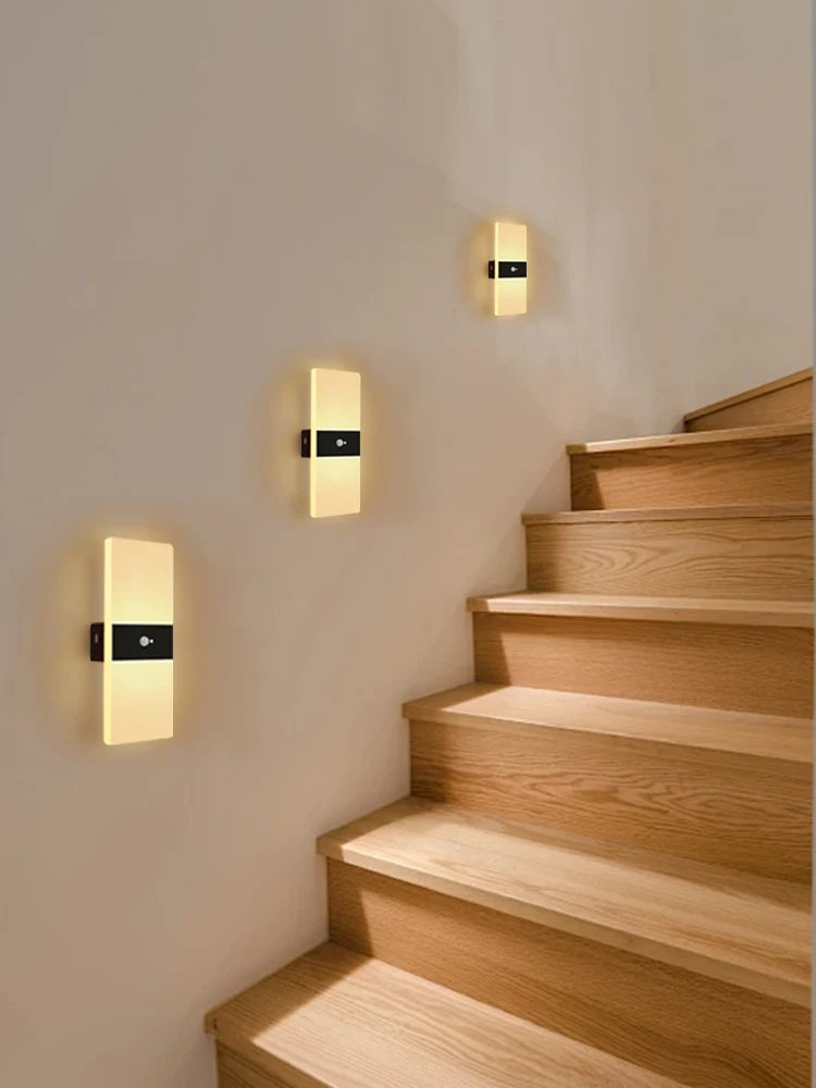 USB Recharge Wall Lamp/ Touch Motion/ Sensor Switch/ Indoor Acrylic Night/ Lights Bedroom/ Bedside/ Wall Sconce/ Nordic LED Wall Light