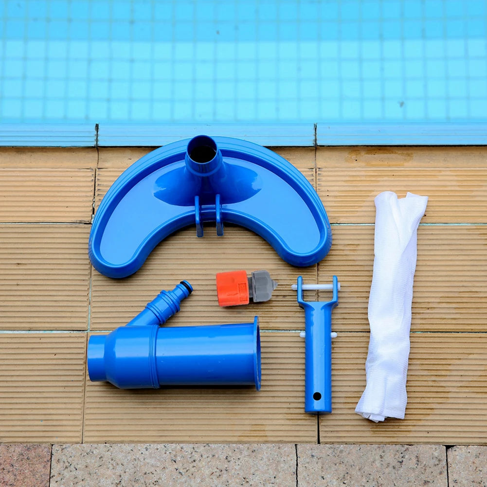 Professional Pool Cleaning Suction Set with Brush Multipurpose Pool Vacuum Suction Head Lightweight EU Plug for Spa/ Water Park