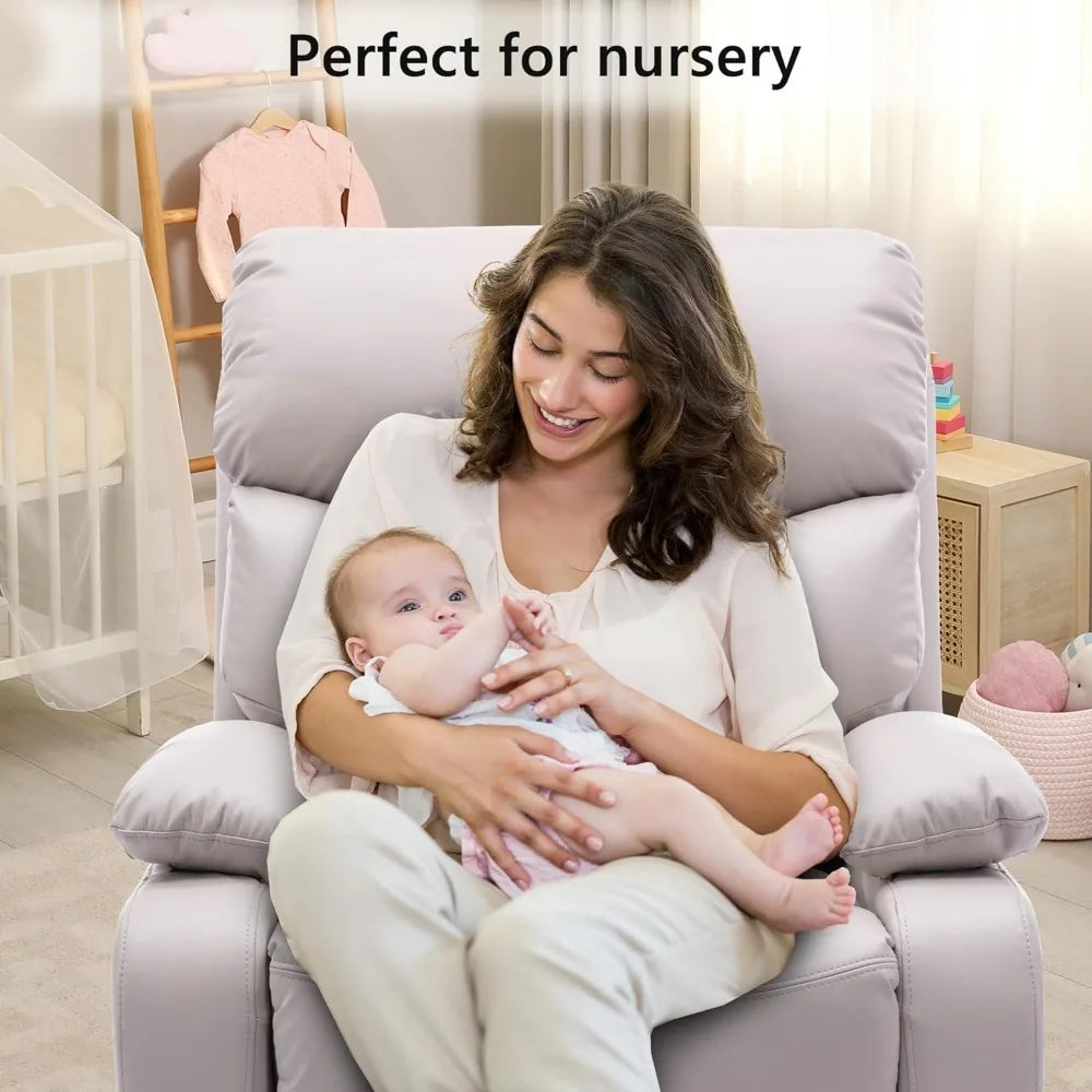 Swivel Rocker Recliner Chair for Adults, Rocking Small Recliner Chairs for Small Spaces, Glider Recliner