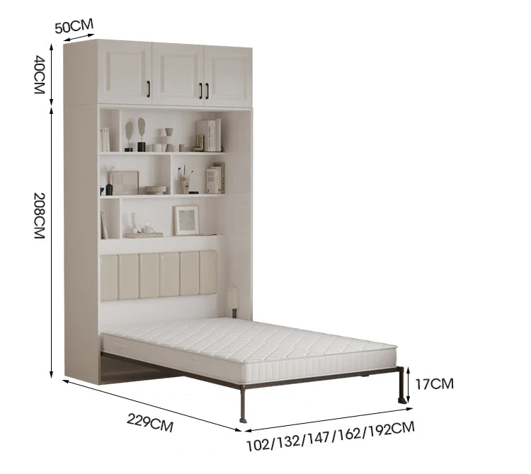 Full Murphy Bed With Closet Organizer With Drawers Full Size Bed Space-Saving