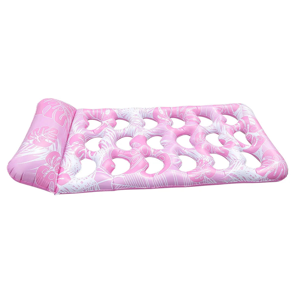 Inflatable Pool Float Lounger with Headrest Hammock Recliner Chair Portable Swimming Pool Air Mattress for Swimming Pool Party