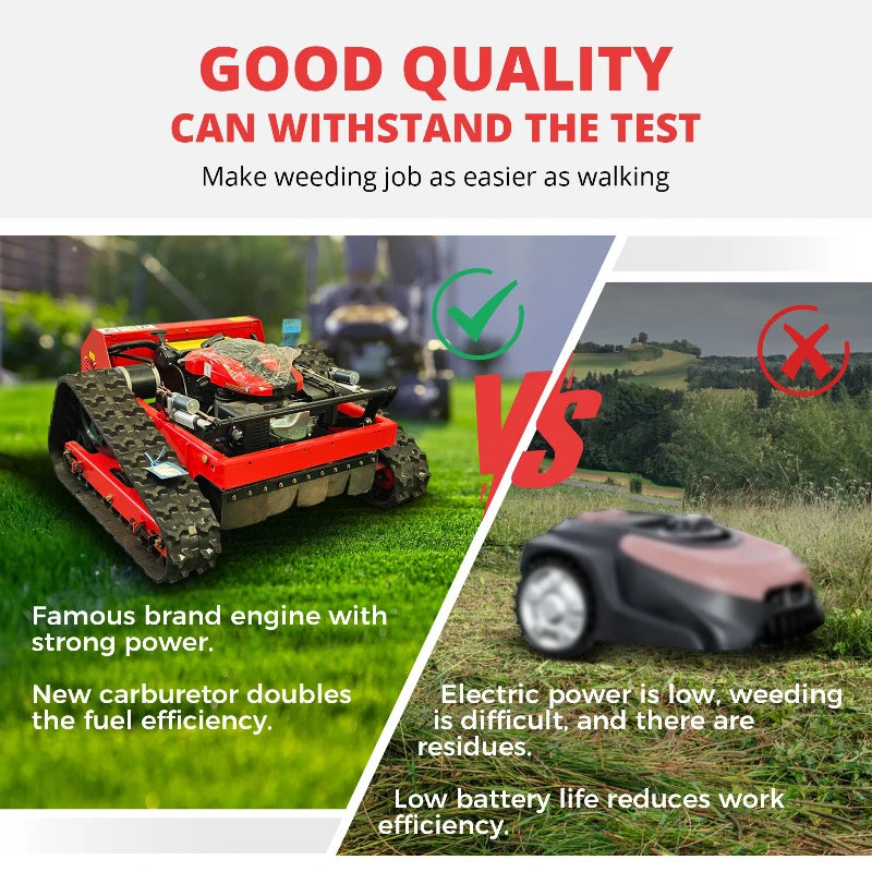 Customized Remote-controlled Lawn Mower, Farm Garden Automatic Crawler Track Lawn Mower/ Robot, Household High Quality Lawn Mower