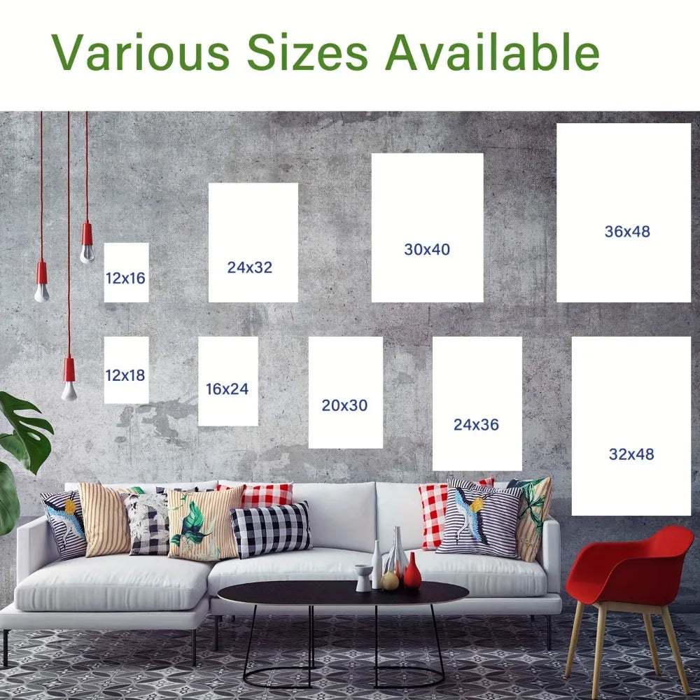 Modern Abstract African Art Canvas Painting, Suitable for Interior Wall Decoration, 1.5 inch Thick Pine Solid Wood Frame