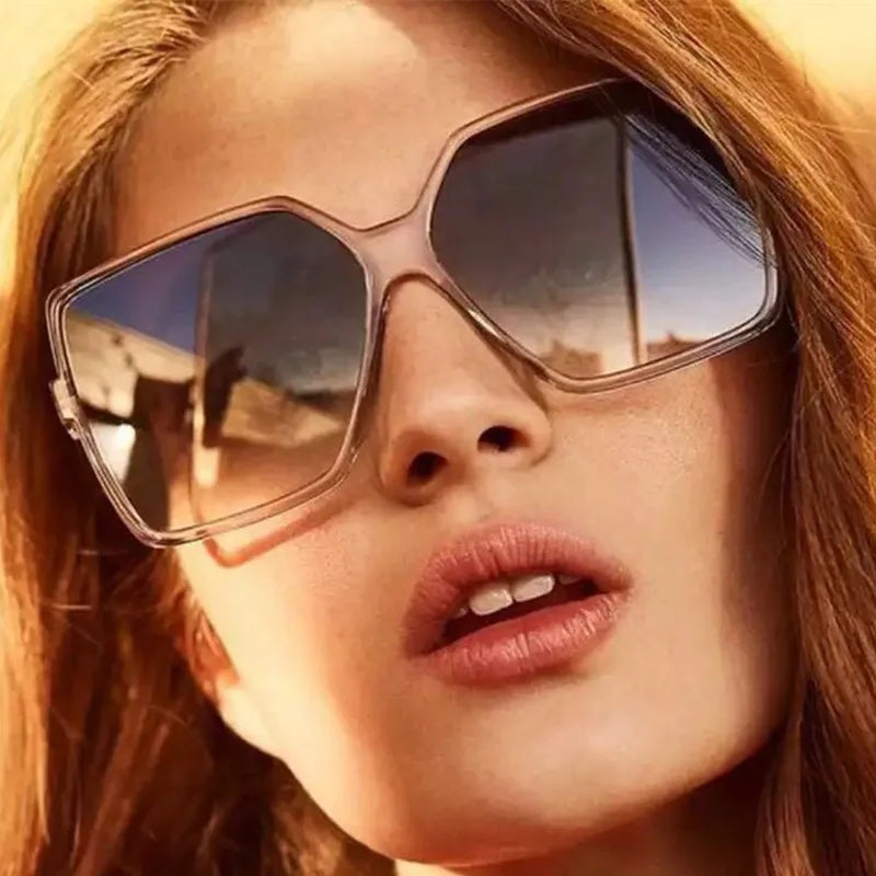 New Vintage Sunglasses Women/ Square Big Frame Sun Glasses Female Brand Designer Retro Shades Fashion