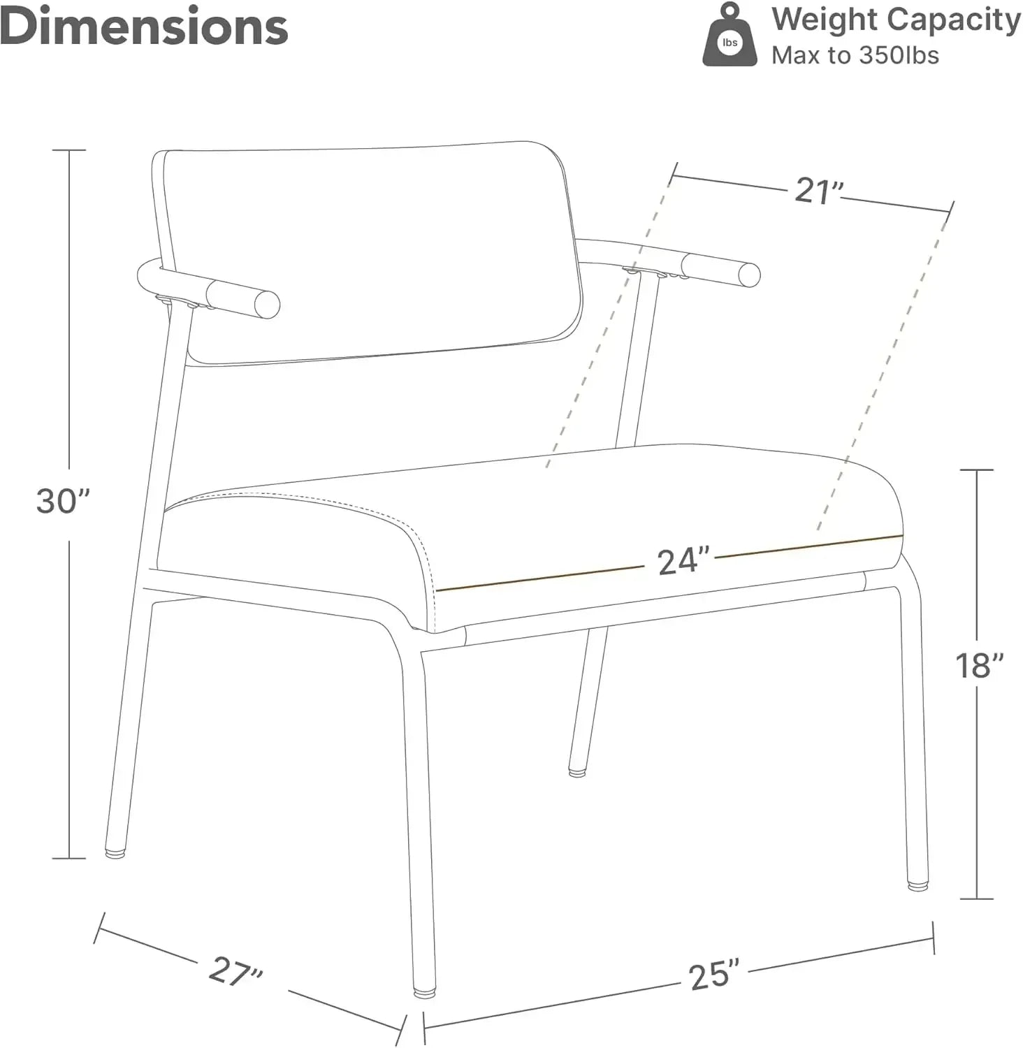 Accent Chair Set of 2, Mid-Century Modern Chair, Upholstered Lounge Armchair with Metal Frame & Removable Cushion