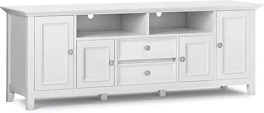 Solid Wood Universal TV Media Stand, 54 Inch Wide, Transitional, Living Room Entertainment Center, Storage Cabinet