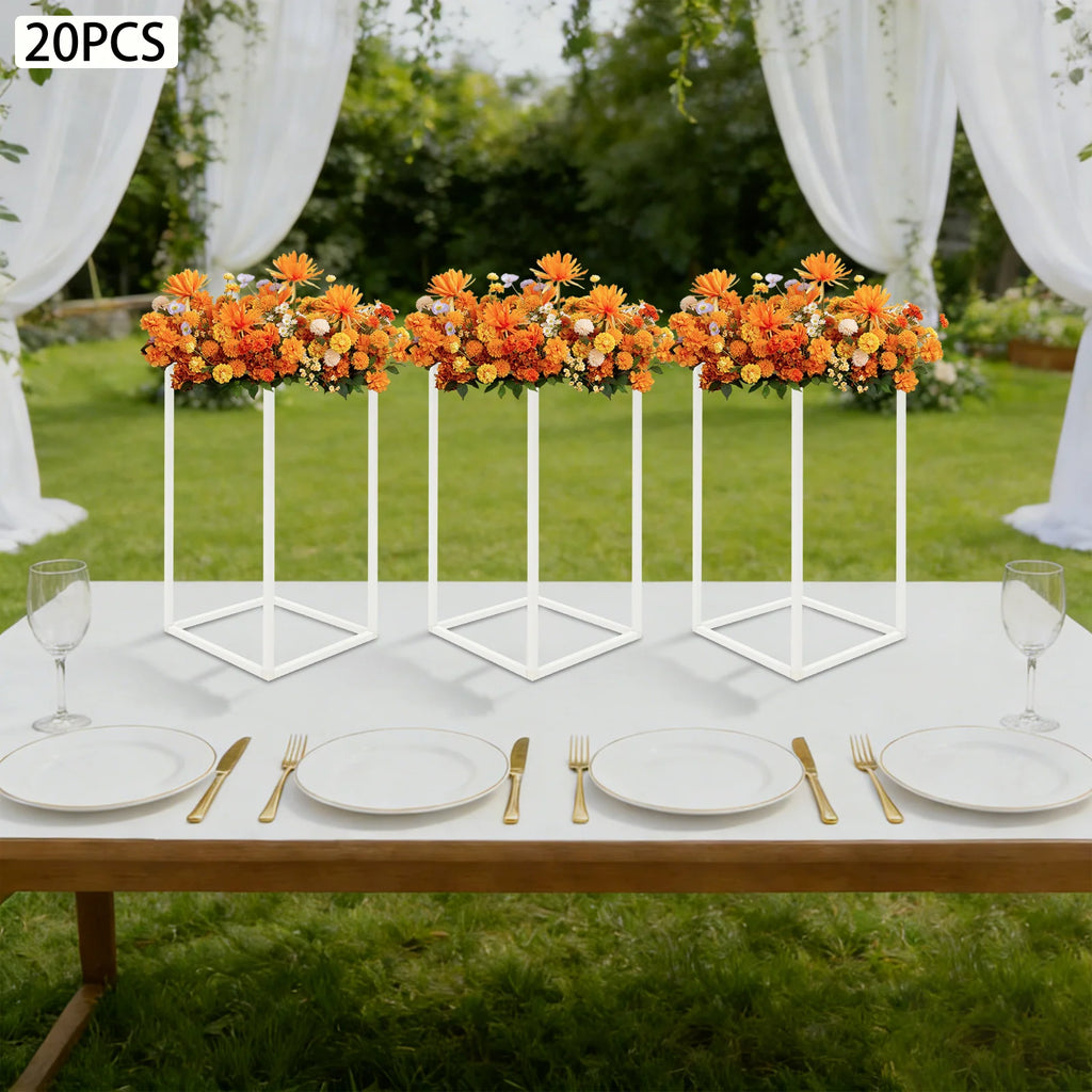 Geometric Flower Stand For Wedding/ 20 PCS Metal Flower Stand 21x21x40cm/ Freestanding Wedding Flower Stand