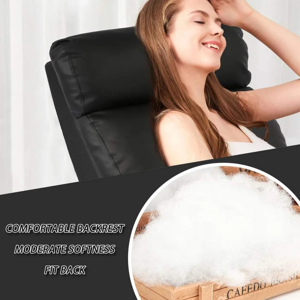 Recliner Chair for Living Room Massage Reading Sofa Home Theater Seating Modern Reclining Easy Lounge with PU Leather Padded Sea