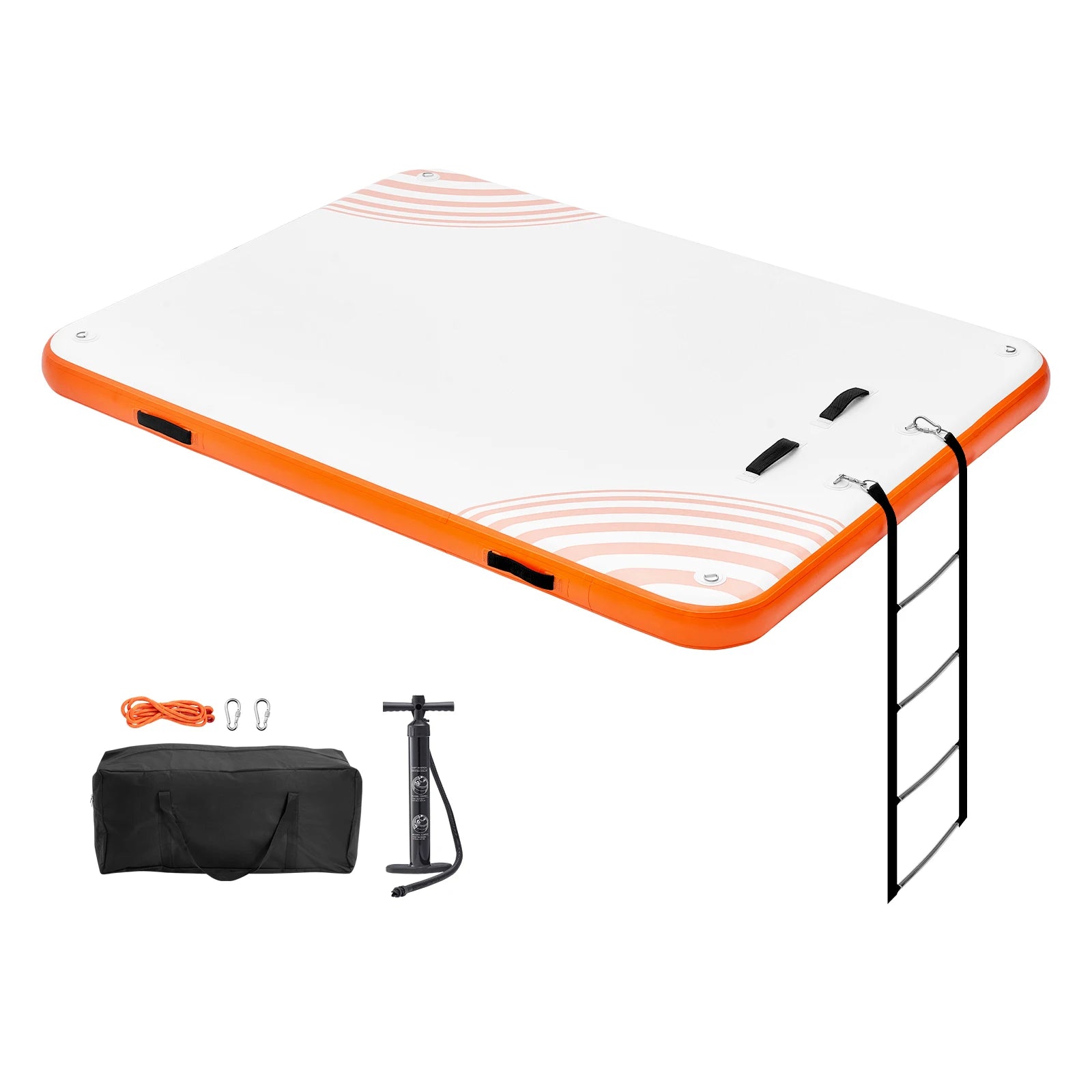 Inflatable Floating Dock/ Non-Slip Dock Mat with Detachable Ladder/ Floating Platform Island Raft for Pool