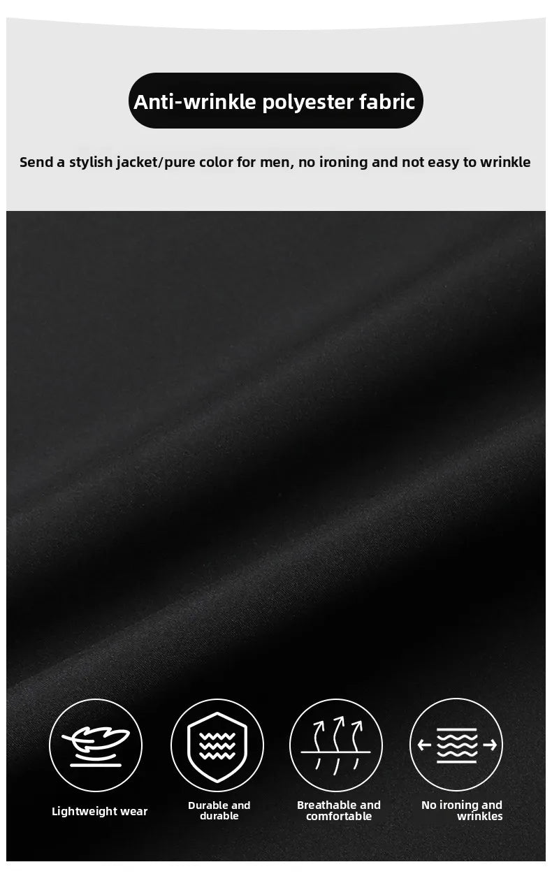 Premium Wrinkle Free Reversible Waterproof Men's Blazer Jacket/ Detachable Hooded Windbreaker/ Business-Casual, Lightweight Coats