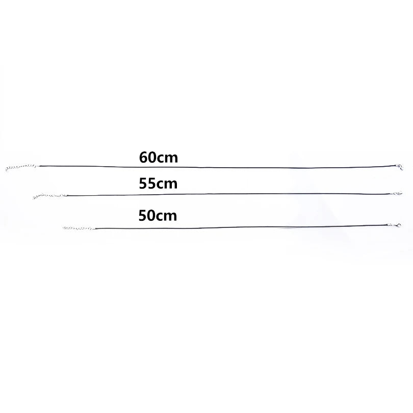 50/55/60cm Black Leather Rope Chain Necklace 10/20/30pcs/Lot Alloy Extended Chains Wax DIY Necklaces For Women Lobster Clasp