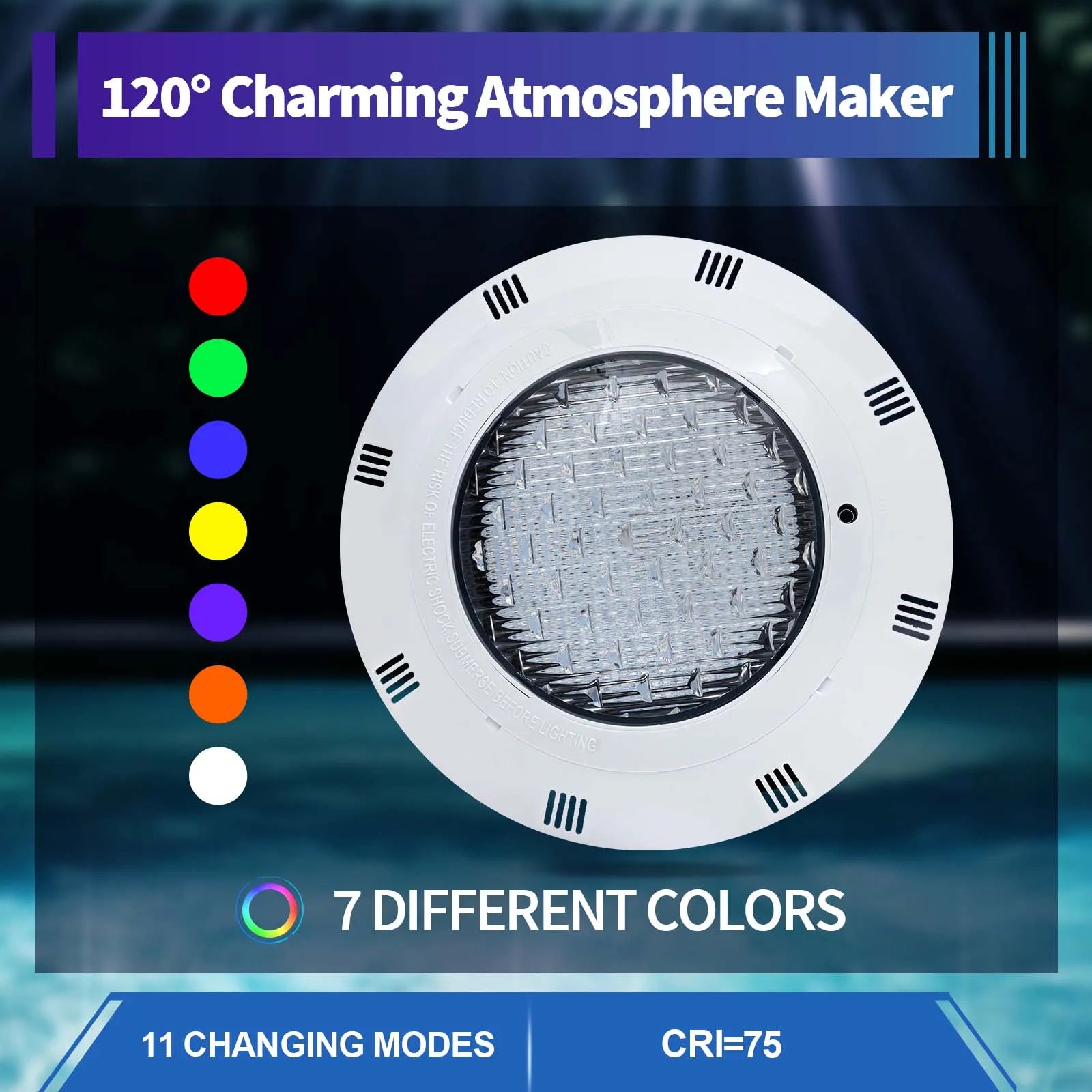 45W & 36W RGB LED Pool Light IP68 Waterproof 460/360 LEDs 2500/3600lm Remote Control for Swimming Pool/ Fountain/ Pond