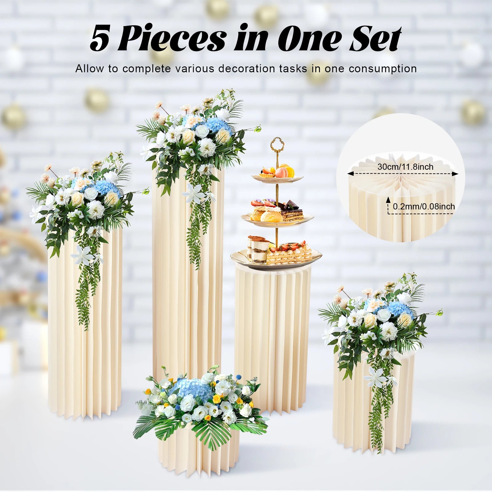 5PCS Party Wedding Flower Stand/ Cylinder Wedding Centerpieces /Cardboard Vases Flower / Stand for Party