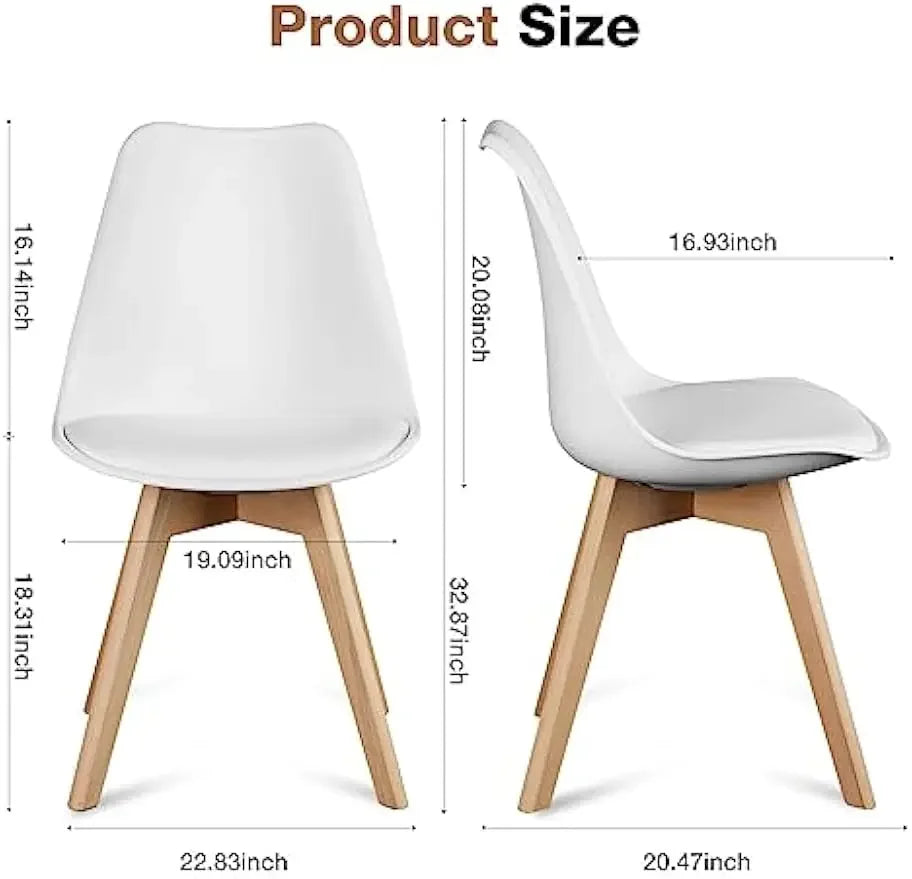 Dining Chairs Set of 8 Kitchen Mid Century Modern Chairs with Wood Legs