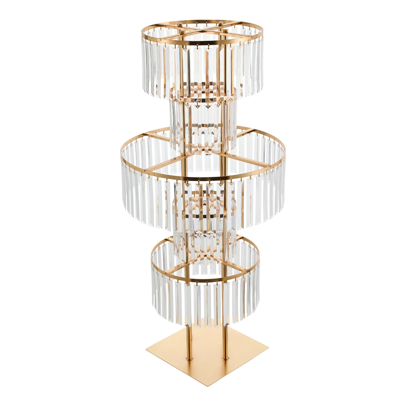 1/2Pcs 5-Tier Gold Acrylic Wedding Flower Stand 110cm Crystal Style Floor Standing Centerpiece for Wedding Party Event Decorate