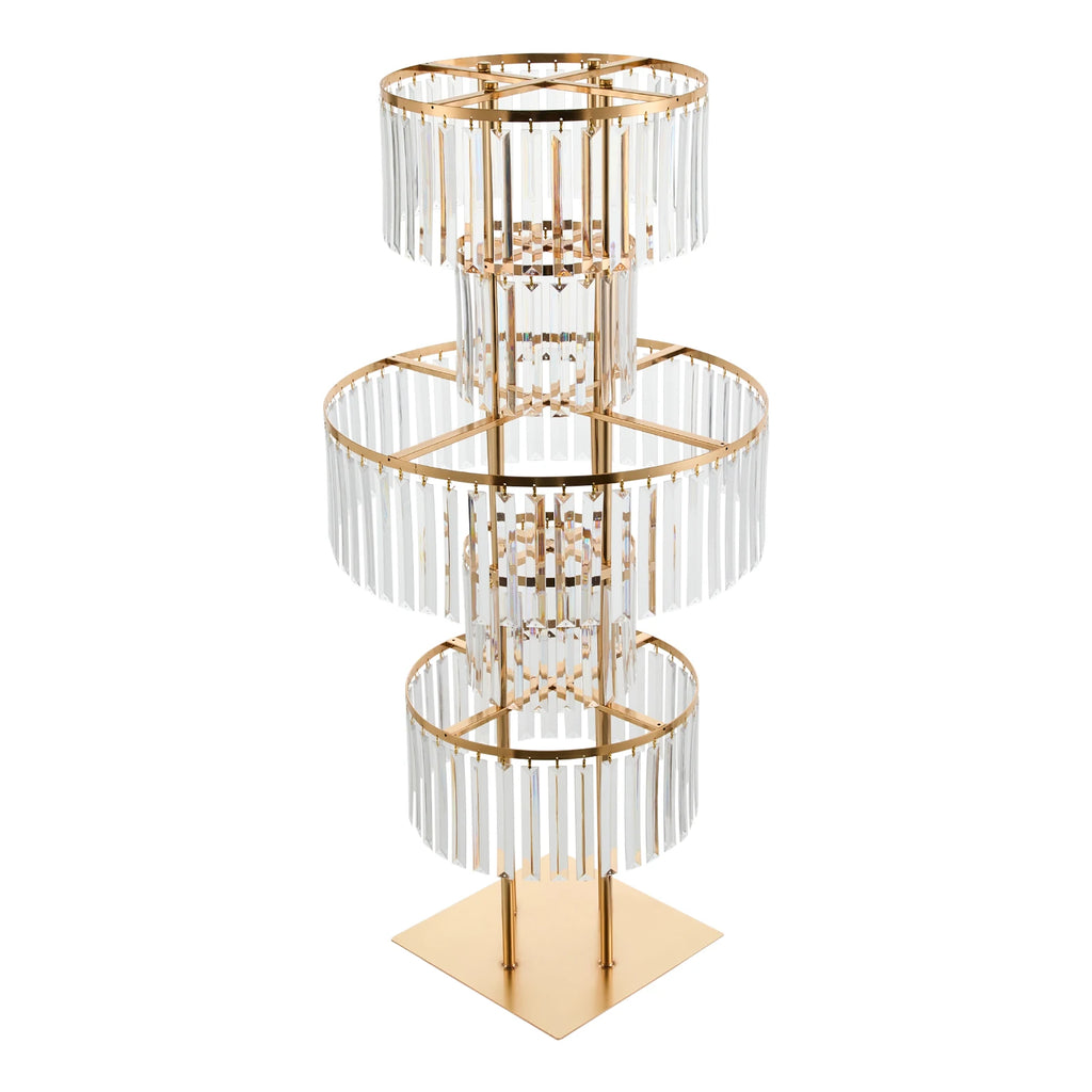 1/2Pcs 5-Tier Gold Acrylic Wedding Flower Stand 110cm Crystal Style Floor Standing Centerpiece for Wedding /Party/ Event Decorations