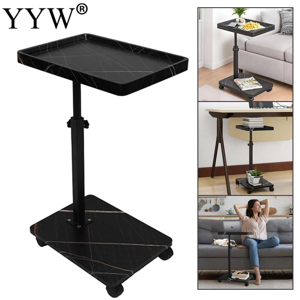 15.74x11.81 Inch Coffee Table C-Shaped Simple Mobile Rolling Storage Desk Home Bedside Corner Sofa Cabinet Family Side Tables