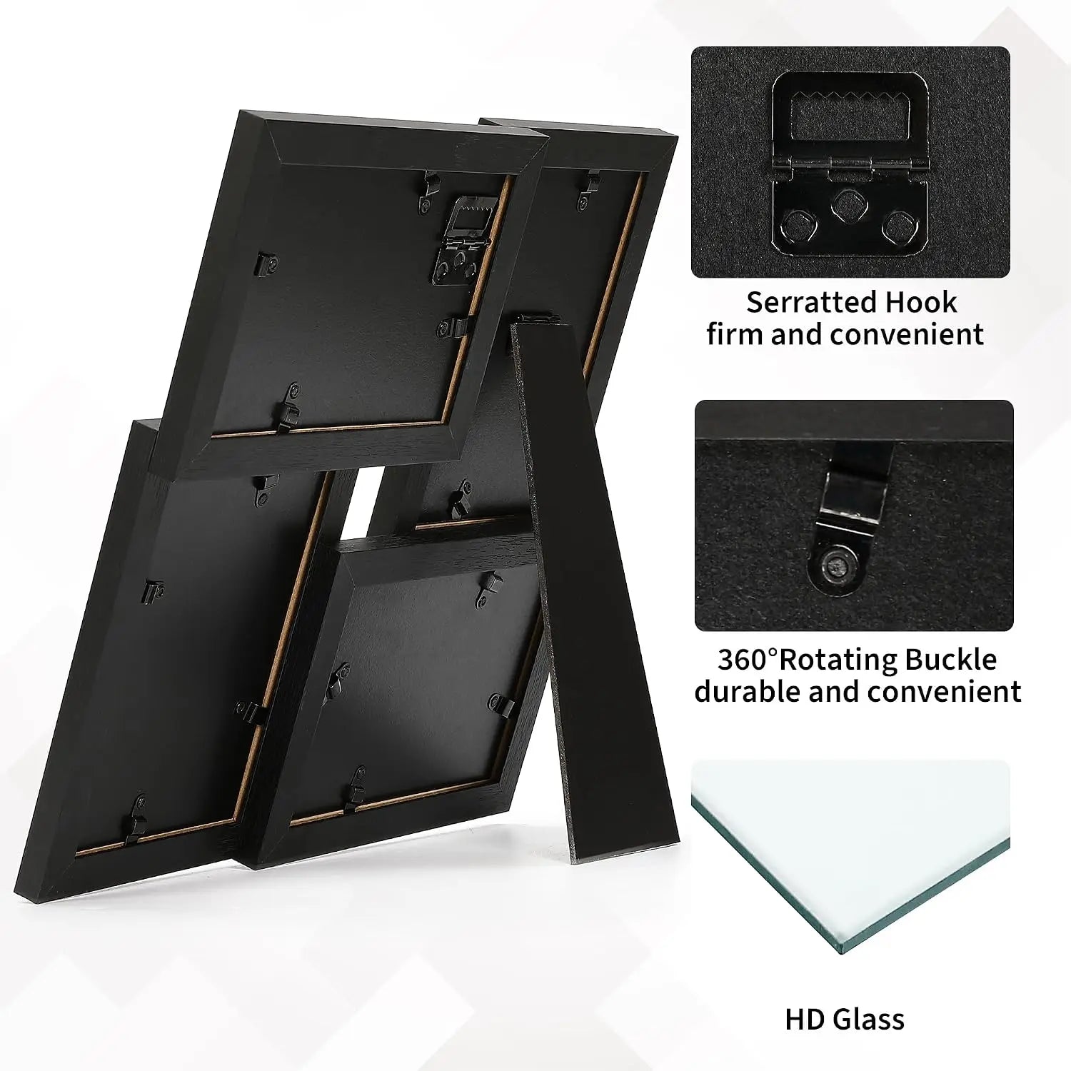 4PCS/Set  4x6 Inch Collage Picture Frame Wall Decor Set/Home /Living Room Wall Hanging Photo Frames/ Multi-Photo Display with Glass Front/ Wedding Party Home Decoration