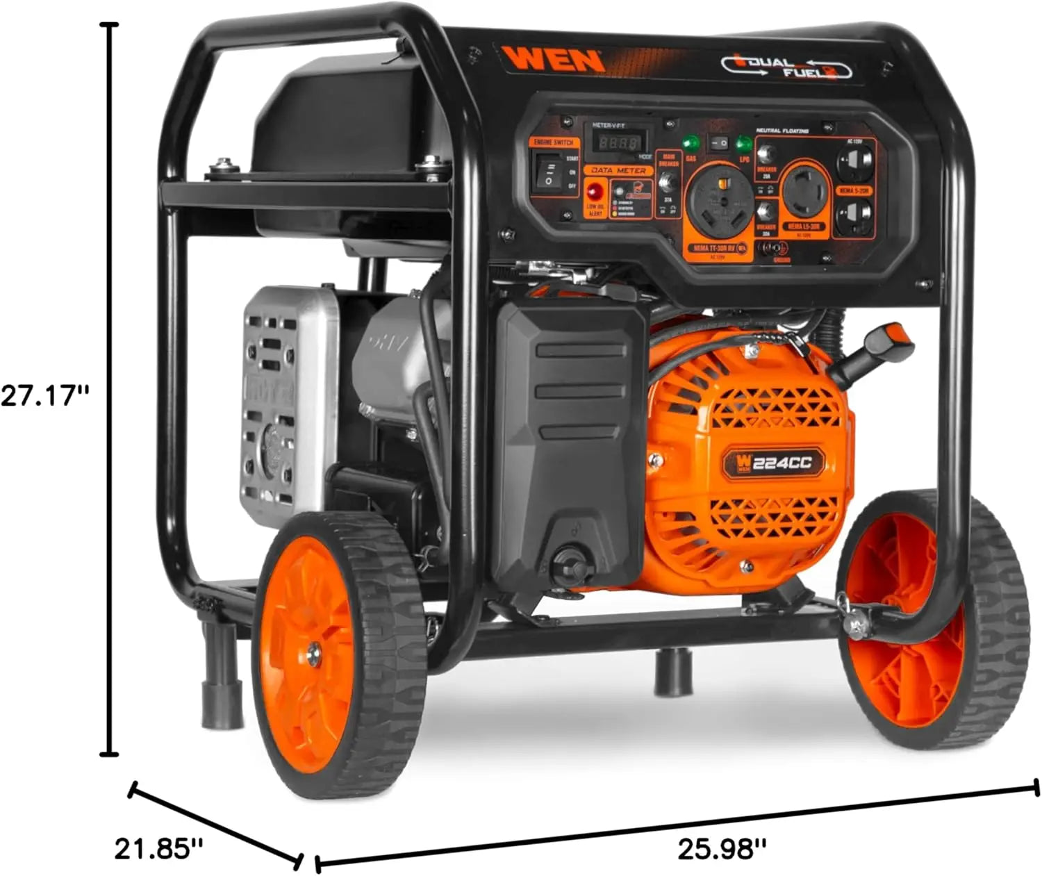 5600-Watt Dual Fuel Portable Generator with Wheel Kit, Electric Start, and Carbon Monoxide Monitoring (DF5600X)