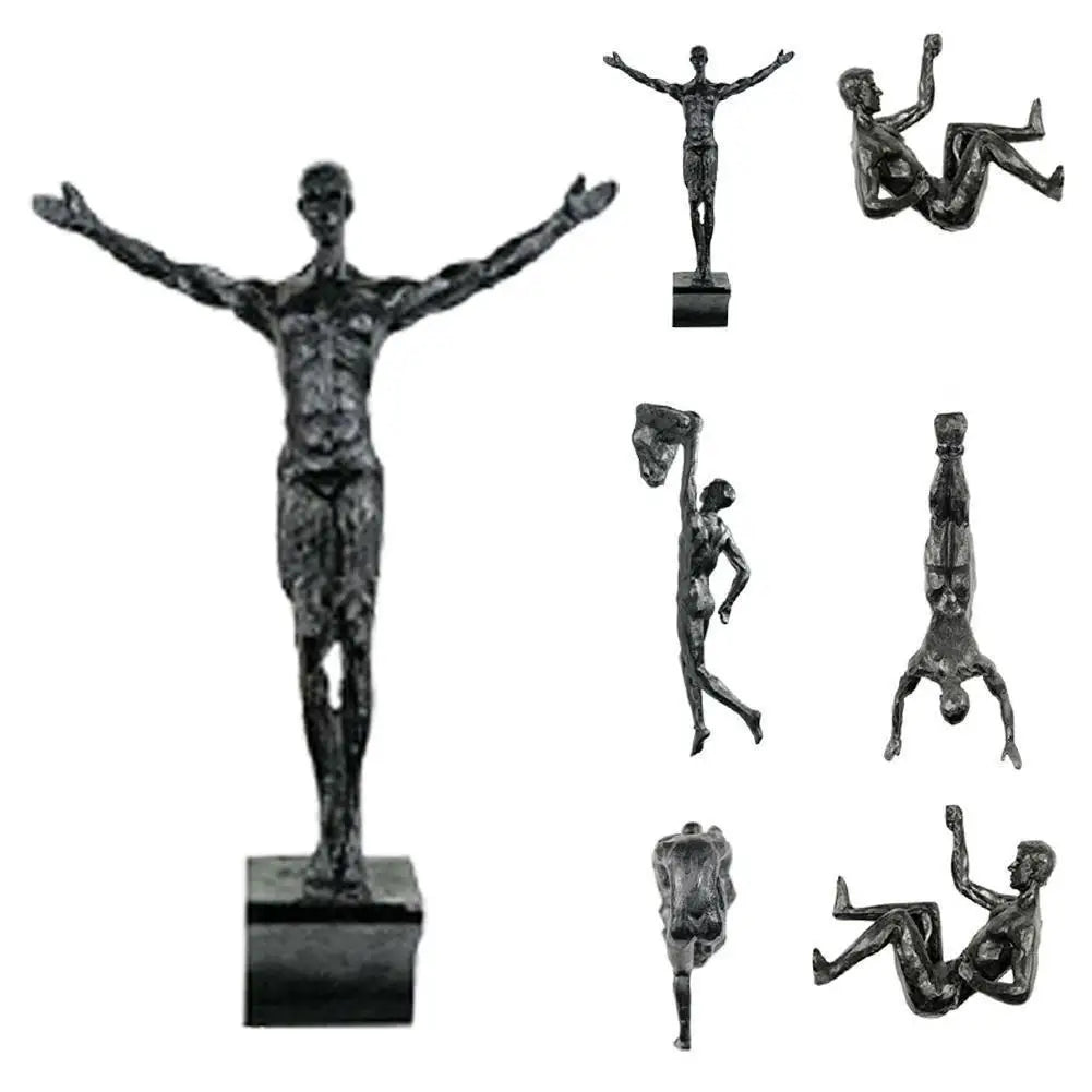 Climbing Athlete Man Art Sports Wall Hanging Ornaments/ Home Figures Miniature Rock Climbing Man/ Resin Sculptures/ Statue