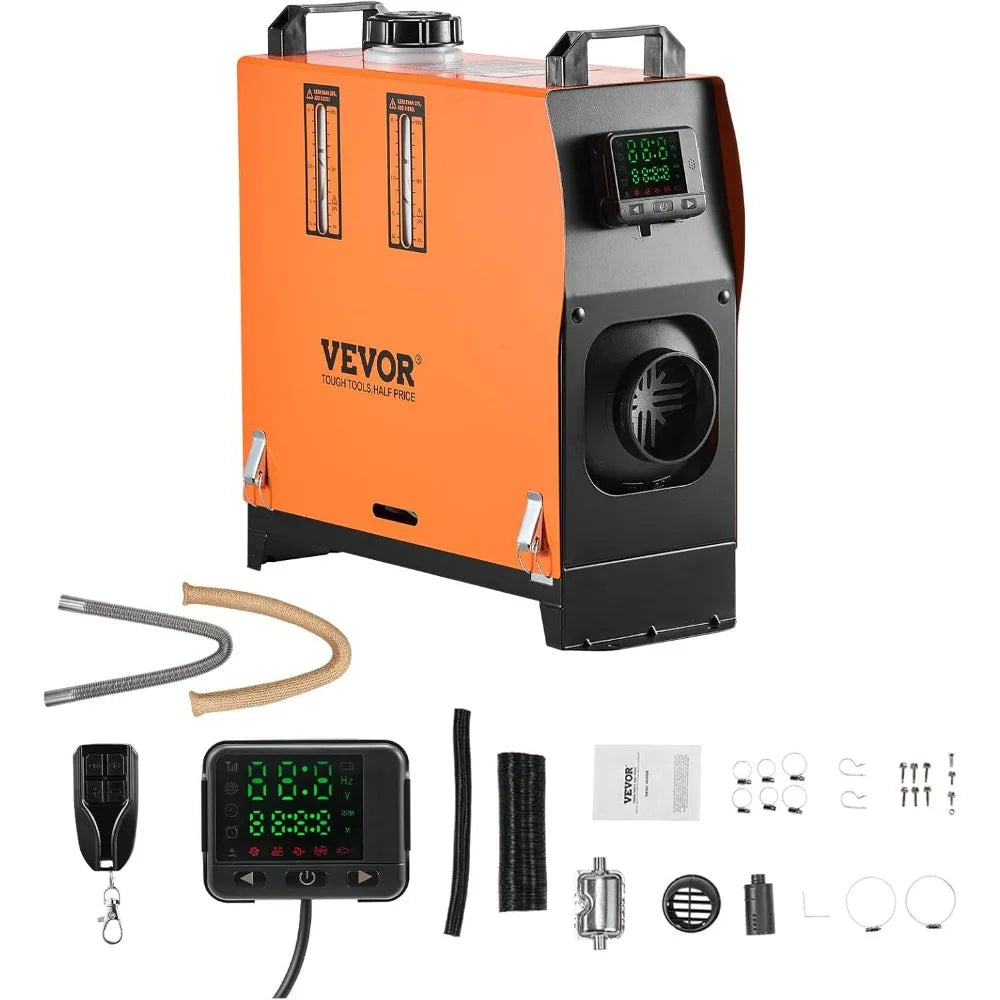8KW VEVOR Diesel Air Heater, All-in-One, Compatible with DC12-24V, Remote Controlled, Color Display, Efficient Low-Temperature