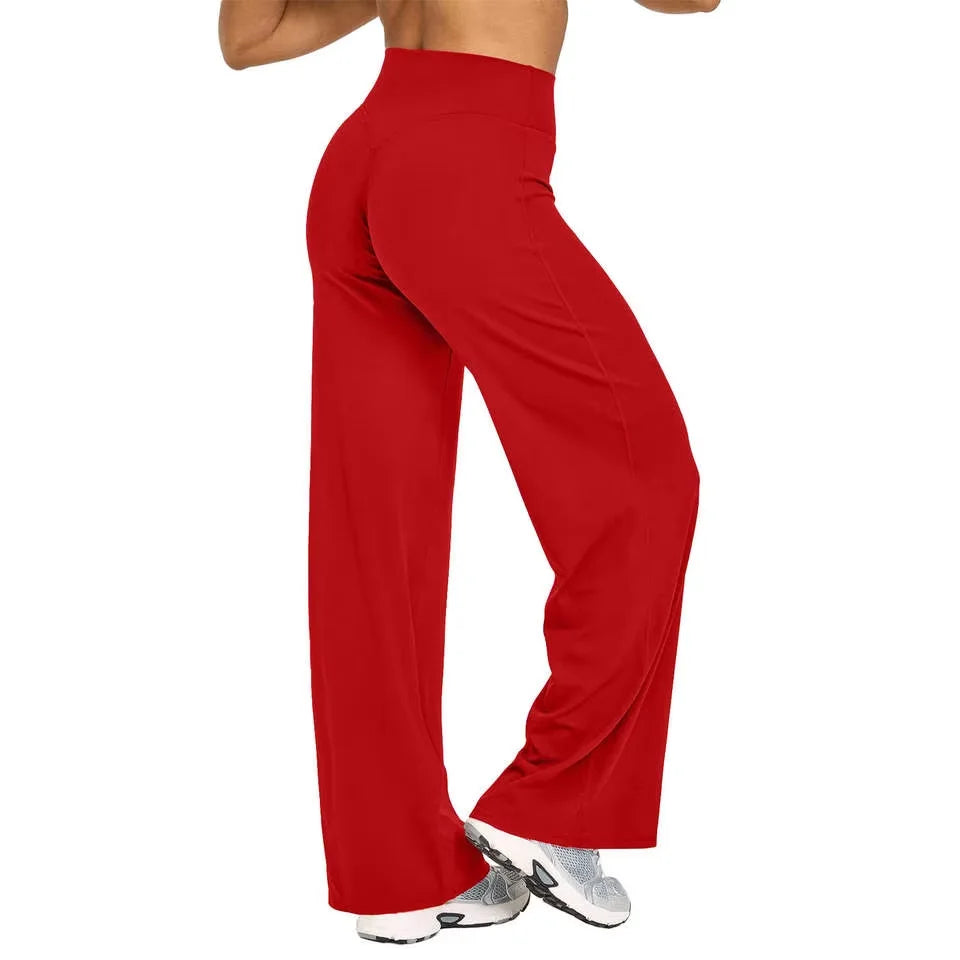 NCLAGEN Sport Trousers Straight-Leg Pants Ultra Soft Butter Fabric Women's Mid-Waist Yoga Pants GYM Naked Feel Pilates Running