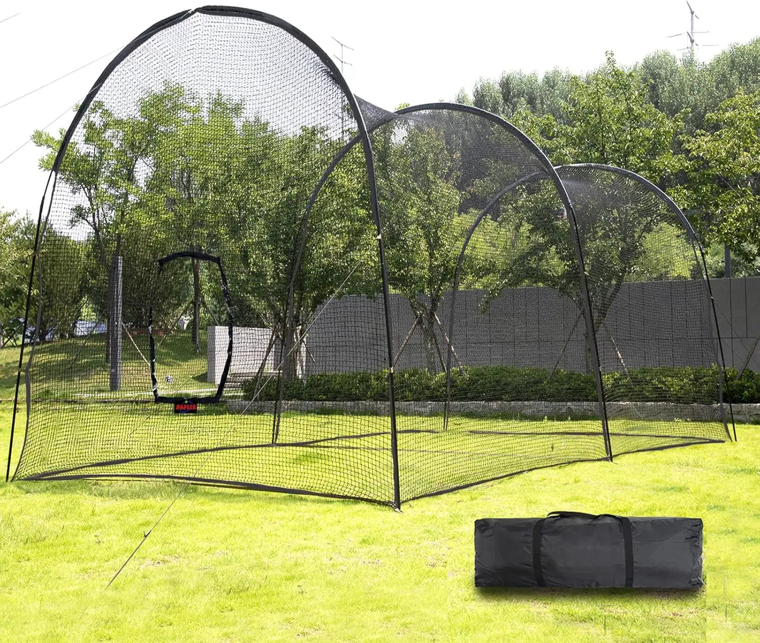 Batting Cage Baseball Softball - 22FT Heavy Duty Steel Frame and Net for Kids/ Adults Backyard Practice & Training