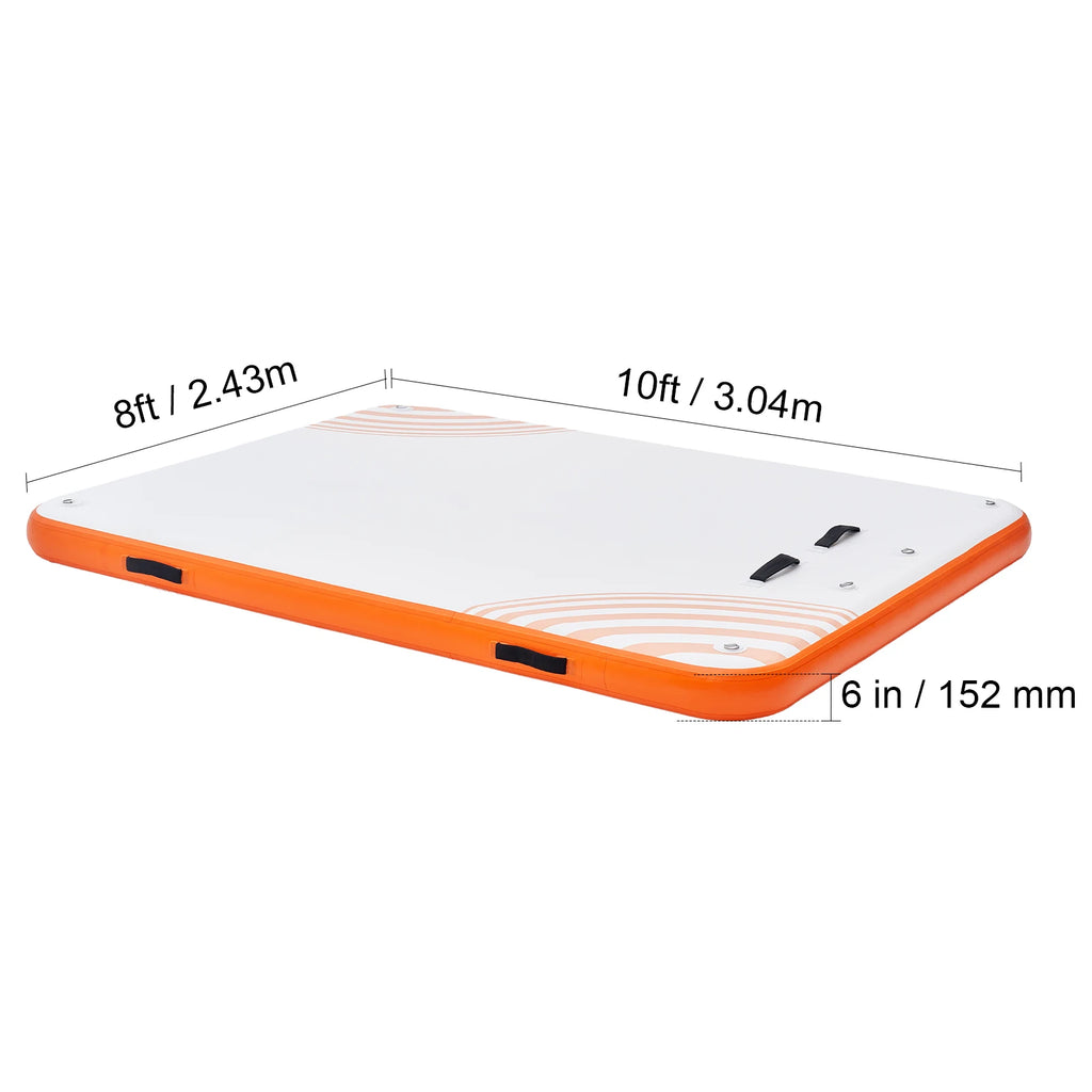 Inflatable Floating Dock/ Non-Slip Dock Mat with Detachable Ladder/ Floating Platform Island Raft for Pool