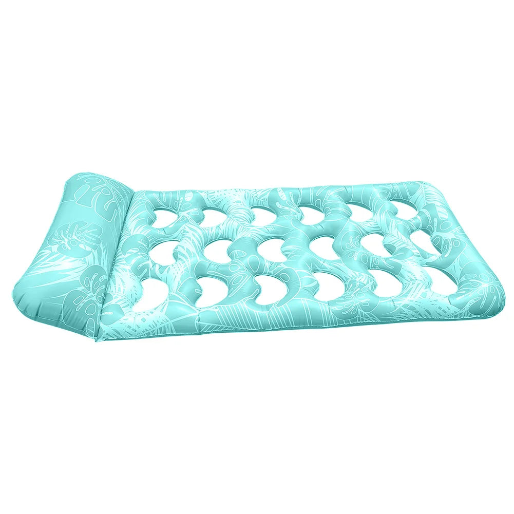Inflatable Pool Float Lounger with Headrest Hammock Recliner Chair Portable Swimming Pool Air Mattress for Swimming Pool Party