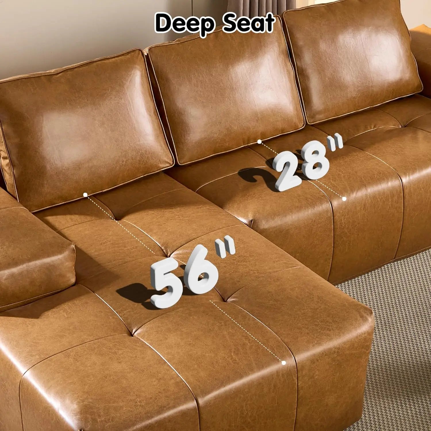 Sectional Cloud Couch for Living Room, Modular Floor Sofa with Plush Corduroy