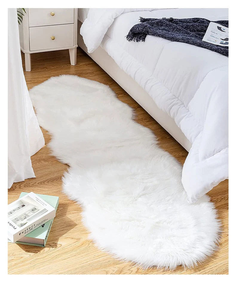 Imitation Sheepskin Carpet Fluffy Plush Rugs Luxury Fur Bedroom Bedside Carpet Living Room Sofa Area Rug Faux Wool Carpet