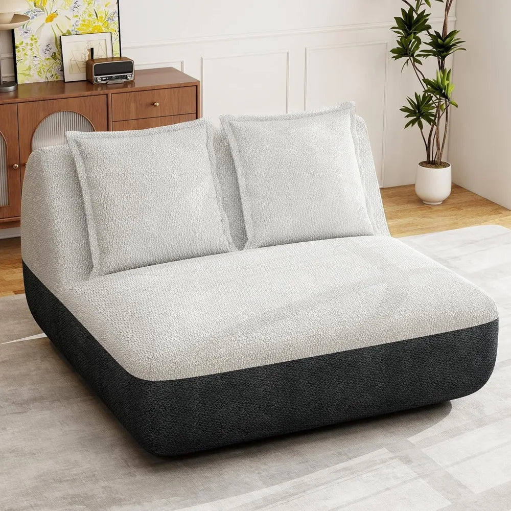Small Sofa Couch Lounge Sofa Chair for Living Room, Comfy Memory Foam Couch, Mini Sofa with Side Pocket for Living Room