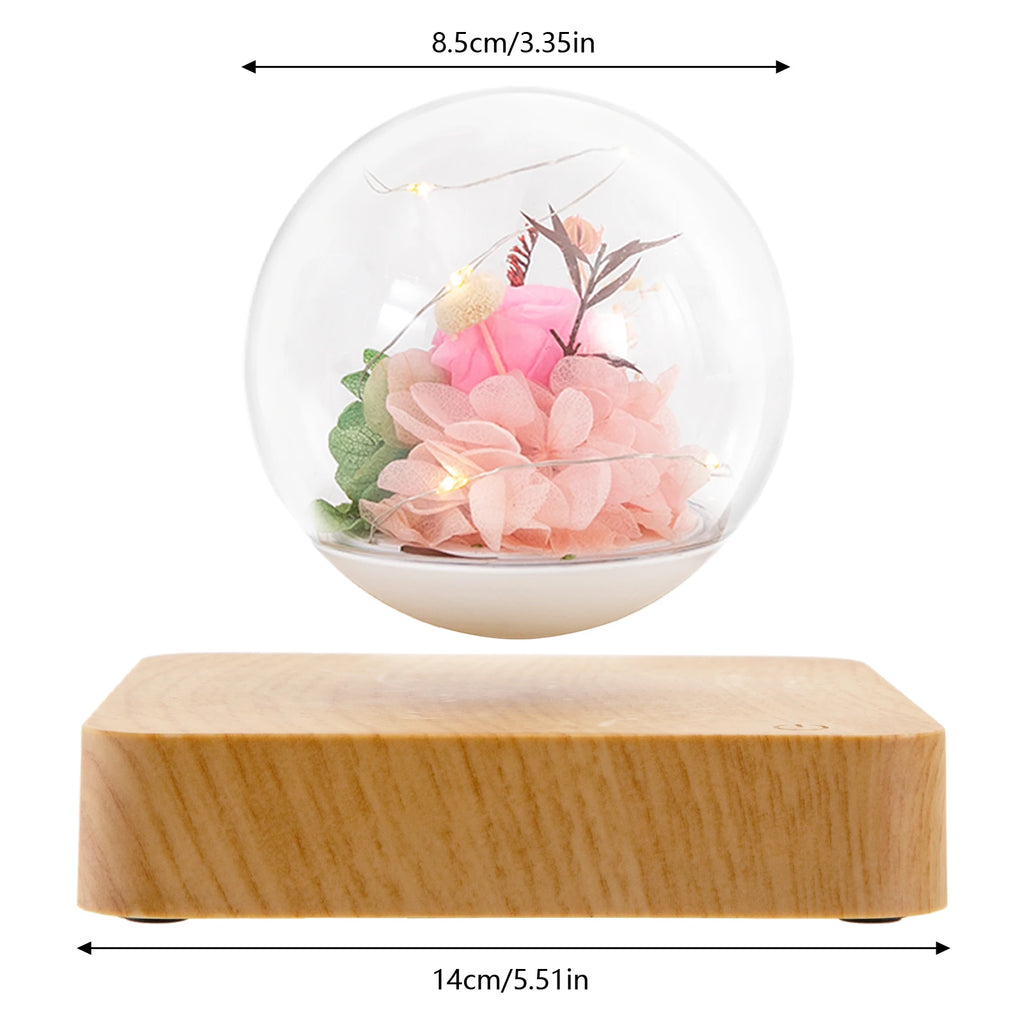 Floating Flower Lamp/ Floating Flowers with LED Light/ Magnetic Levitation Flower Light for Bedrooms/Tables/Offices/Living Rooms