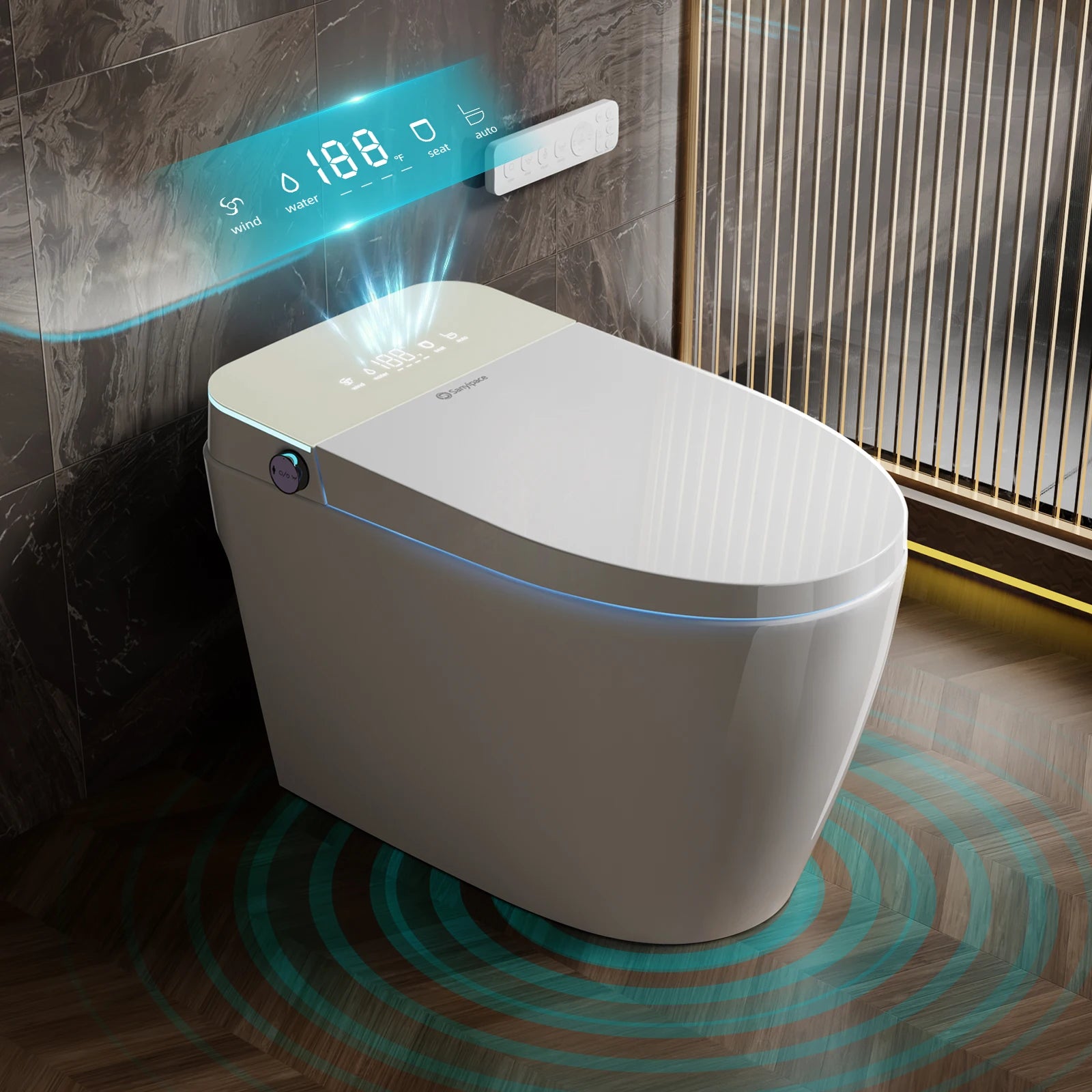 Sanyipace Tankless Smart Toilet w/ Auto Flushing & sensor, ADA Chair Height