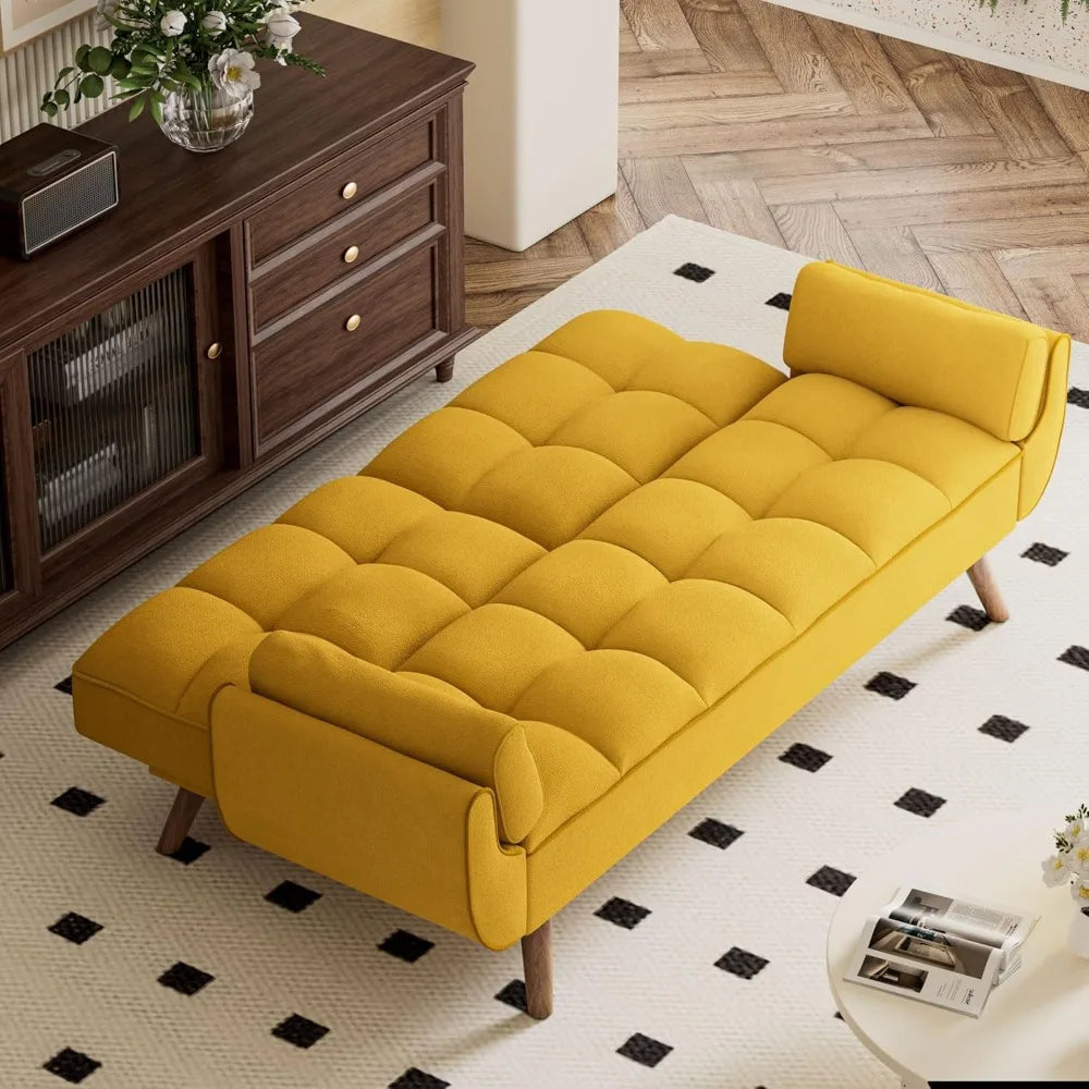 Futon Couch for Small Spaces & Apartment, 2-in-1Modern Comfy Loveseat Convertible Sofa Bed, 74.4-Inch Compact Design for Living