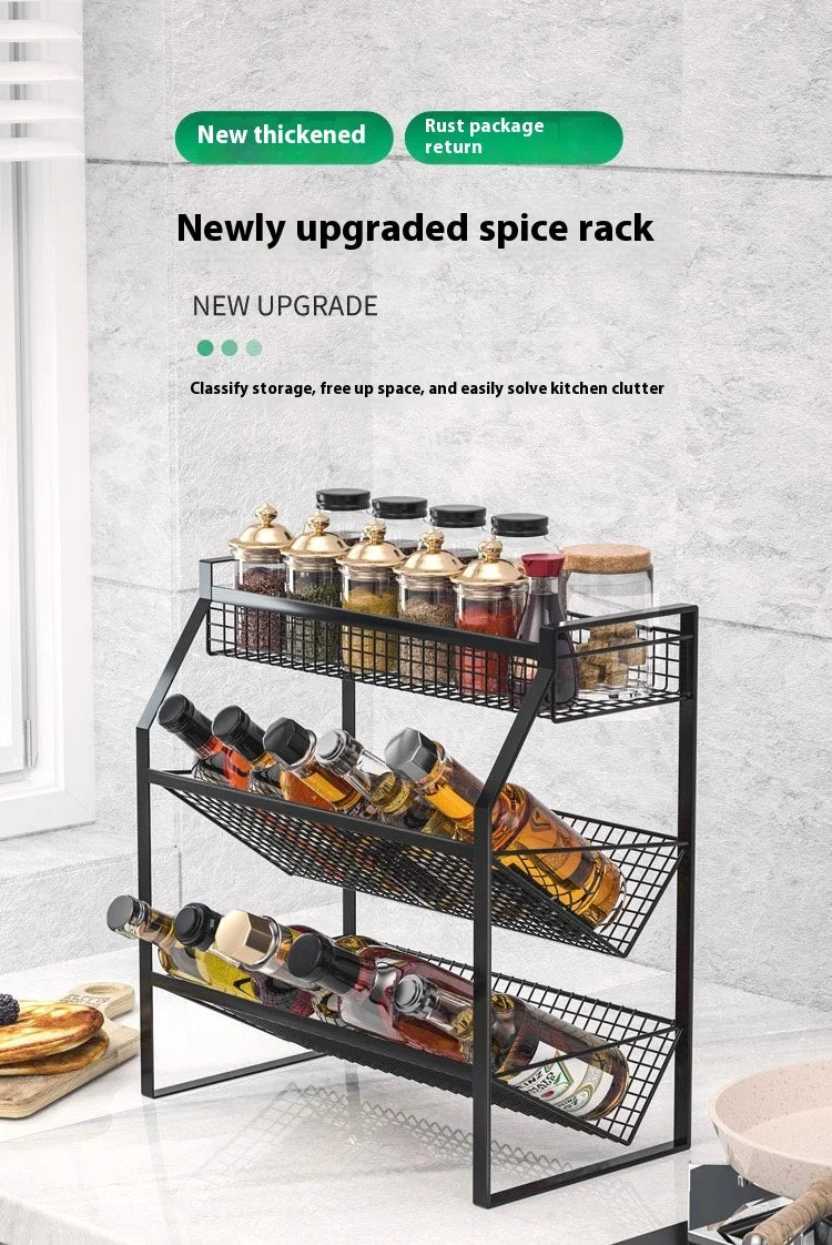 Kitchen Condiment Shelf Multi Tier Drawer Storage Cabinet Basket Organizer Drawer Ideal Countertop Pantry Under The Sink Desktop