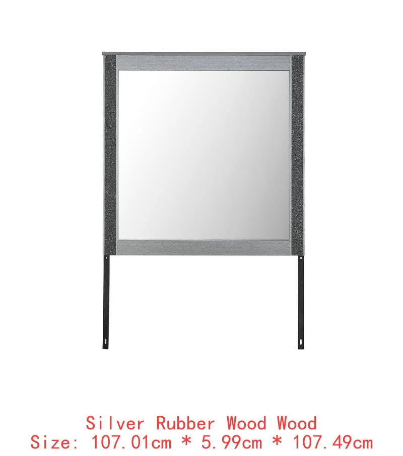 King 5PC Modern Bedroom Set - Silver Finish