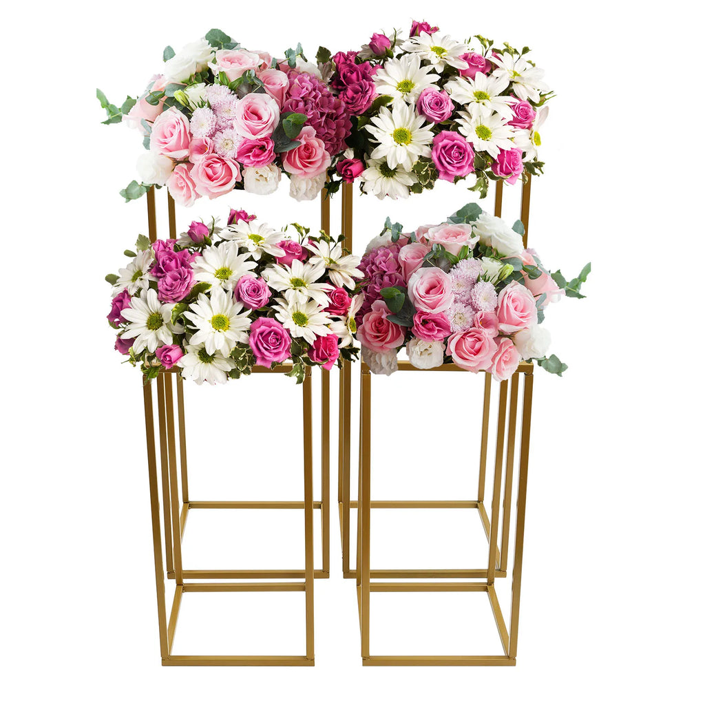 4 Pack Flower Stand Detachable Geometric Floral Display Rack Wedding Party Backdrop Stand/ Home/ Garden/ Hotel Decoration