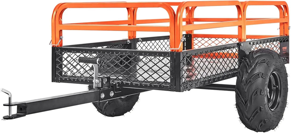 Heavy-Duty 1500lbs Capacity Yard Garden Trailer with 15 Cubic Feet Dump Cart for Lawn and Garden Use