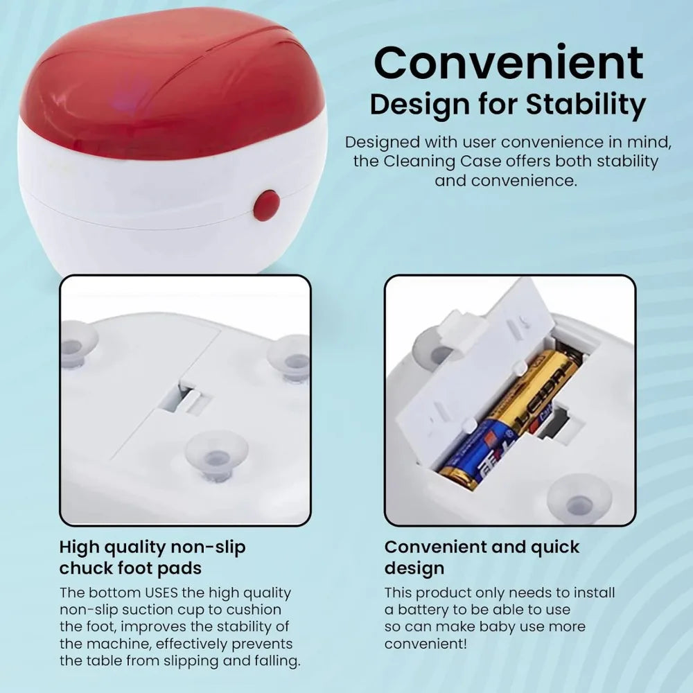 Travel - Ready Denture Cup Kit: Portable Cleaning Case for Dentures, Retainers & Mouth Guards